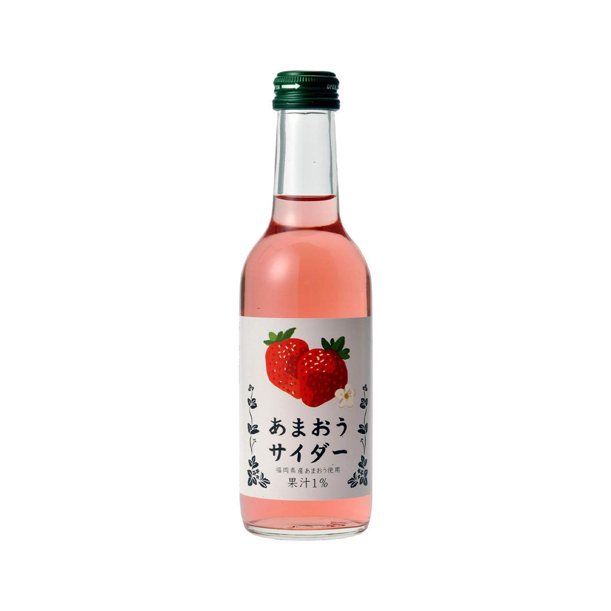 Tomomasu Cider: Amaou Strawberry (245 ml) Case of 24